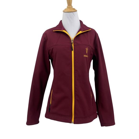 Colosseum Jacket Women M Medium Maroon Softshell Zip Up Arizona State Sun Devils - Picture 1 of 14